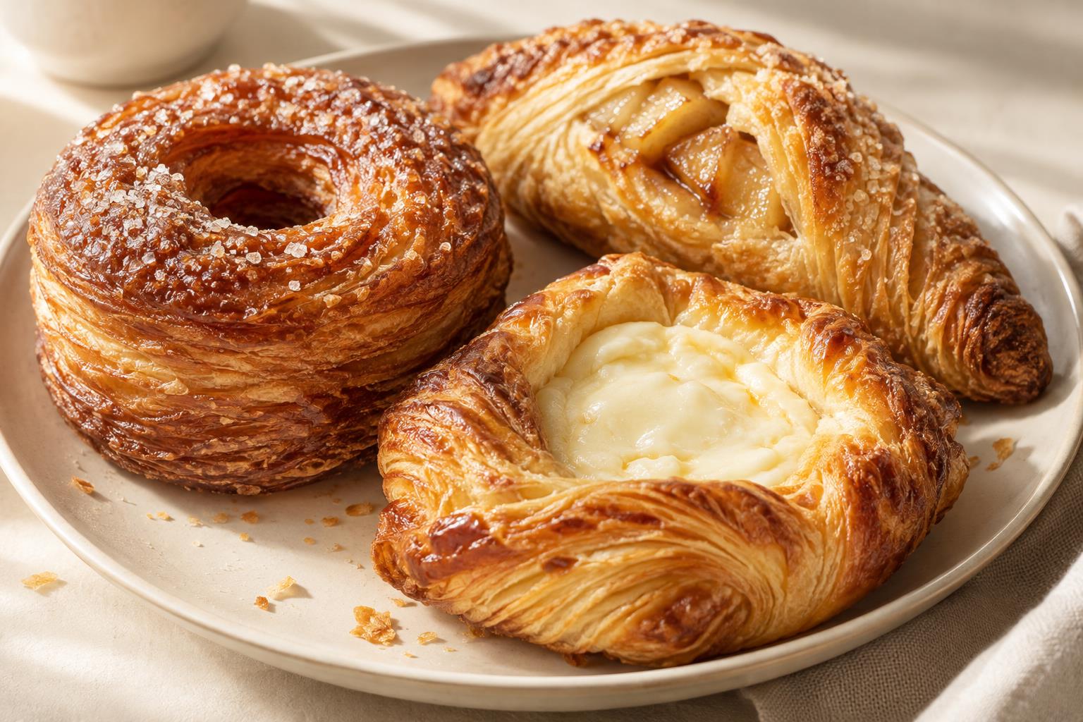 Golden pastries on a plate